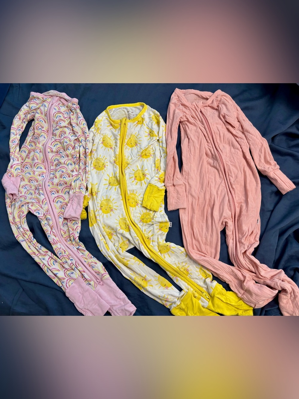 Little Sleepies Zippered Baby Footed Pajamas bundle